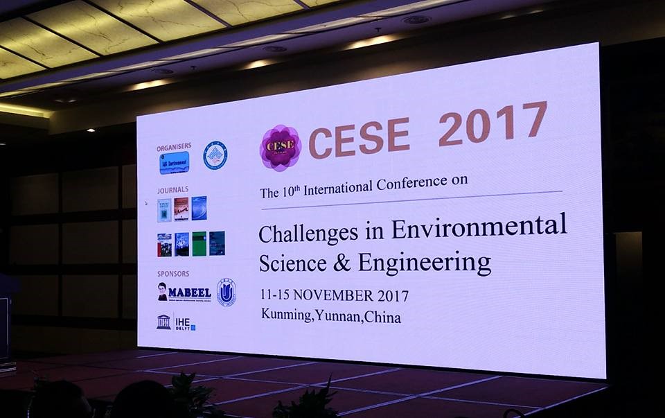 本公司參加第十屆國際 “環境科學與工程的挑戰研討大會(CESE-2017)”，並發表論文 !